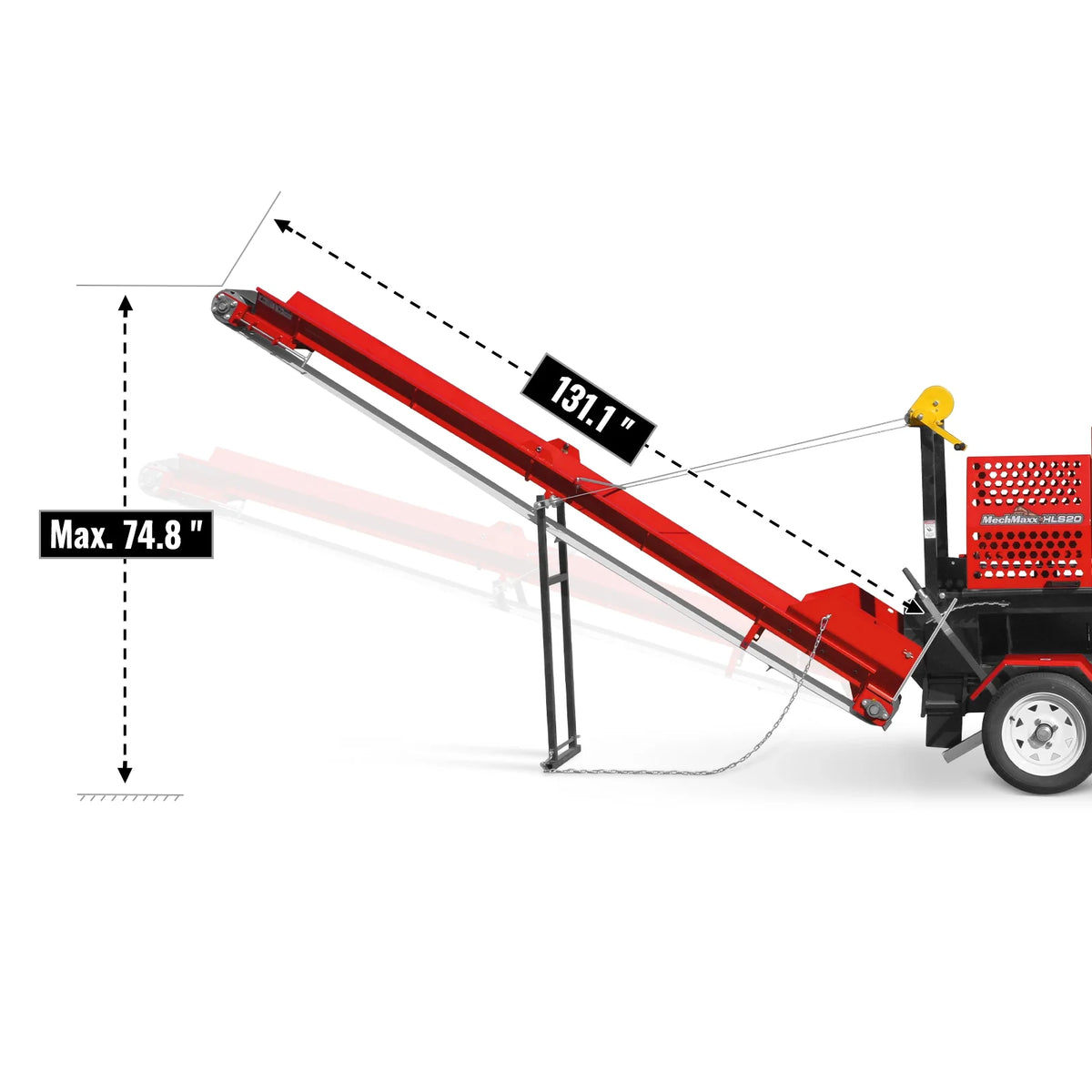 Honda GX390 Engine Firewood Log Splitter Processor with Conveyor, 20ton Splitting Force 22.5" x 15" Log Capaci - view 3