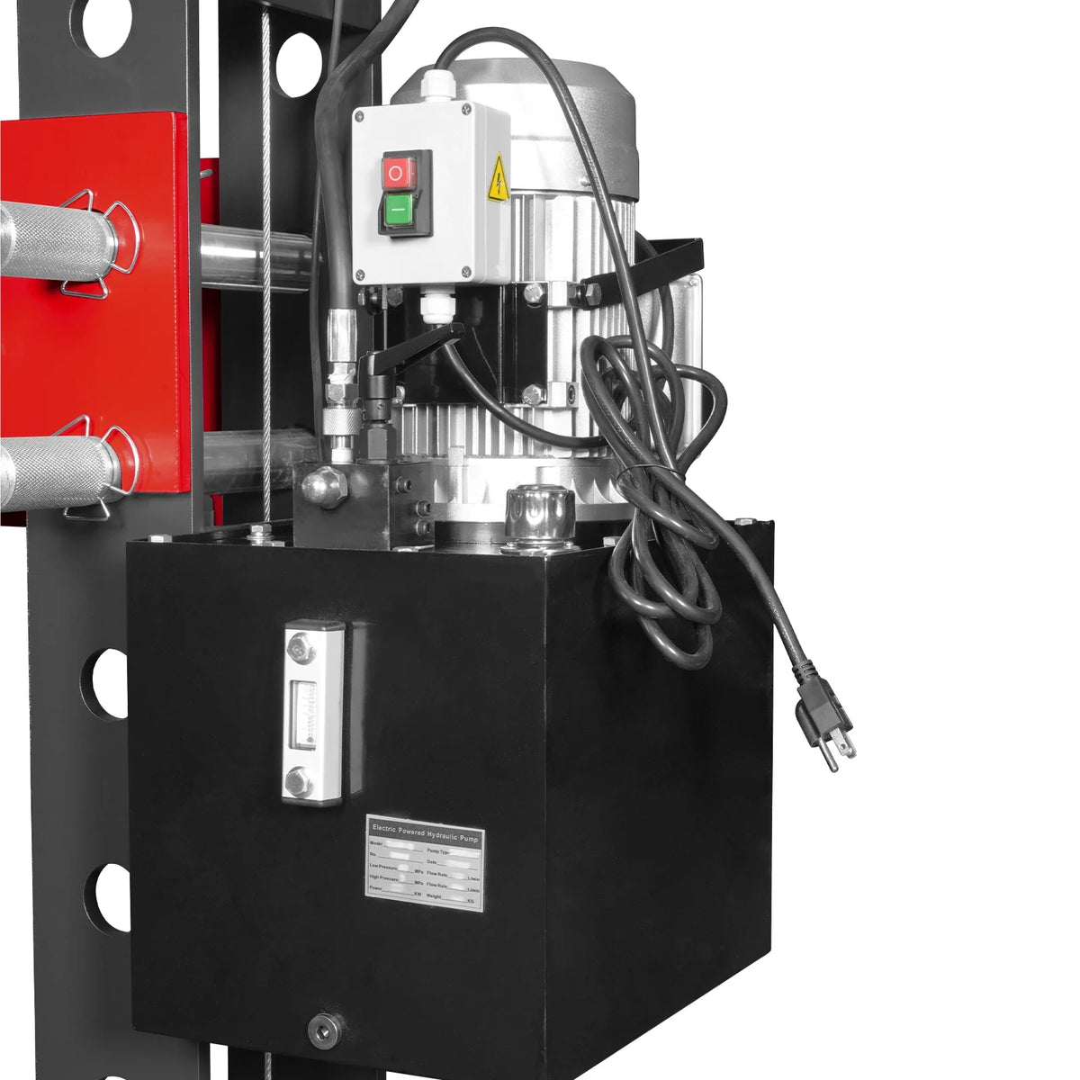 100 Ton H-Frame Electric Hydraulic Shop Press with Hand Winch, 110V Motor, Fully Welded Steel Frame, Safety Gu - view 15