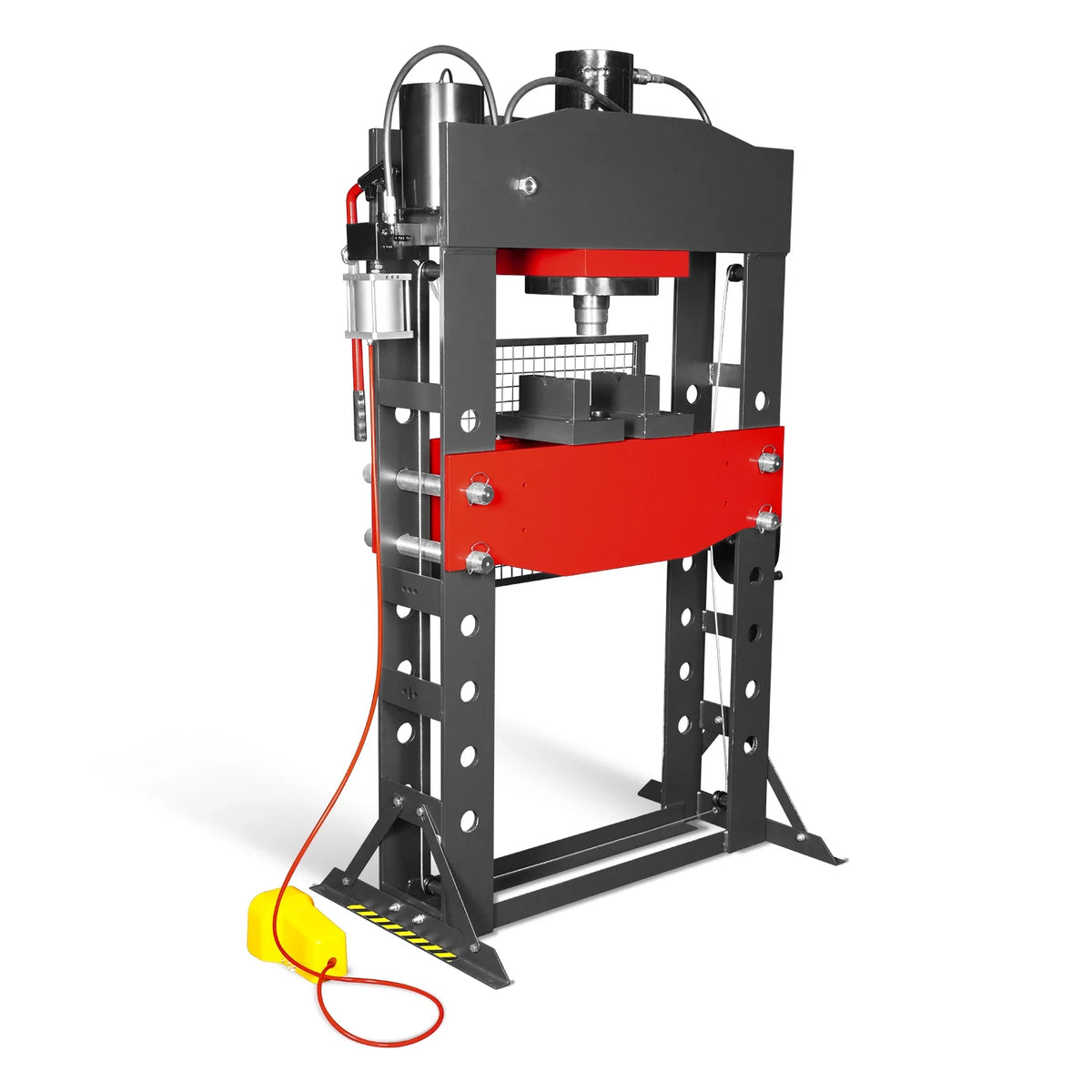 100 Ton H-Frame Air/Hydraulic Shop Press with Hand Winch, Fully Welded Steel Frame, Safety Guard, Foot Pedal C - view 22