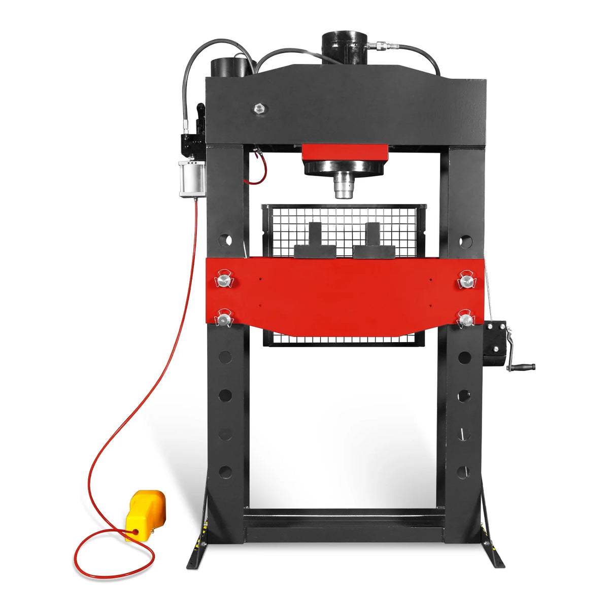 100 Ton H-Frame Air/Hydraulic Shop Press with Hand Winch, Fully Welded Steel Frame, Safety Guard, Foot Pedal C - view 21