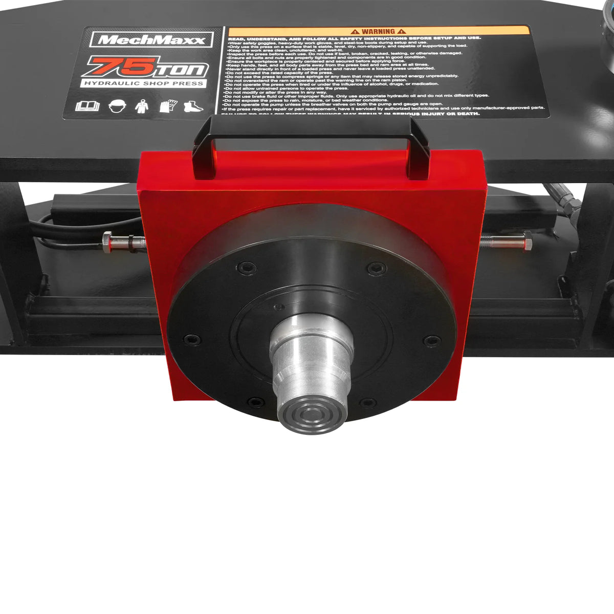 75 Ton H-Frame Electric Hydraulic Shop Press with Hand Winch, 110V Motor, Fully Welded Steel Frame, Safety Gua - view 11