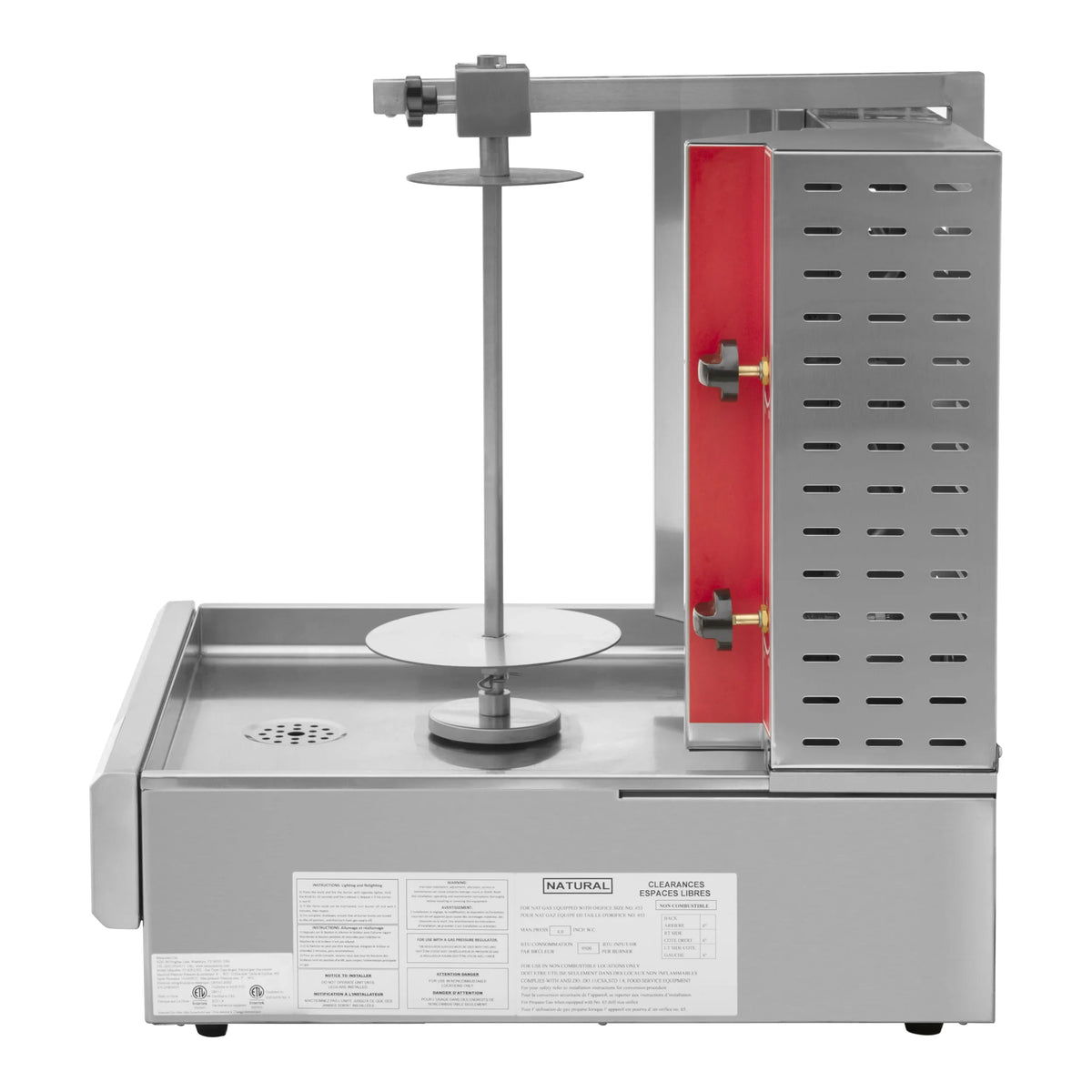 CAEL KB 2 Gas Vertical Broiler – 2 Infrared Burners for Shawarma