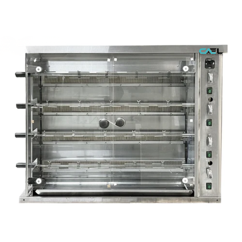 CAEL KJ-4 Countertop Gas Rotisserie – 4 Spits, 16 Chickens