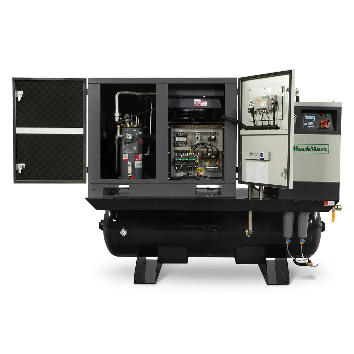 10HP Combined Rotary Screw Air Compressor with Dryer & 66-Gal ASME Tank | 32 CFM, 116 PSI, 460V 3-Phase - Indu - view 7