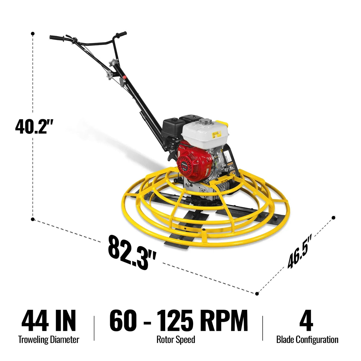 Honda GX270 44 in Walk-Behind Concrete Power Trowel with Blades and Float Pan, PT46H - view 2