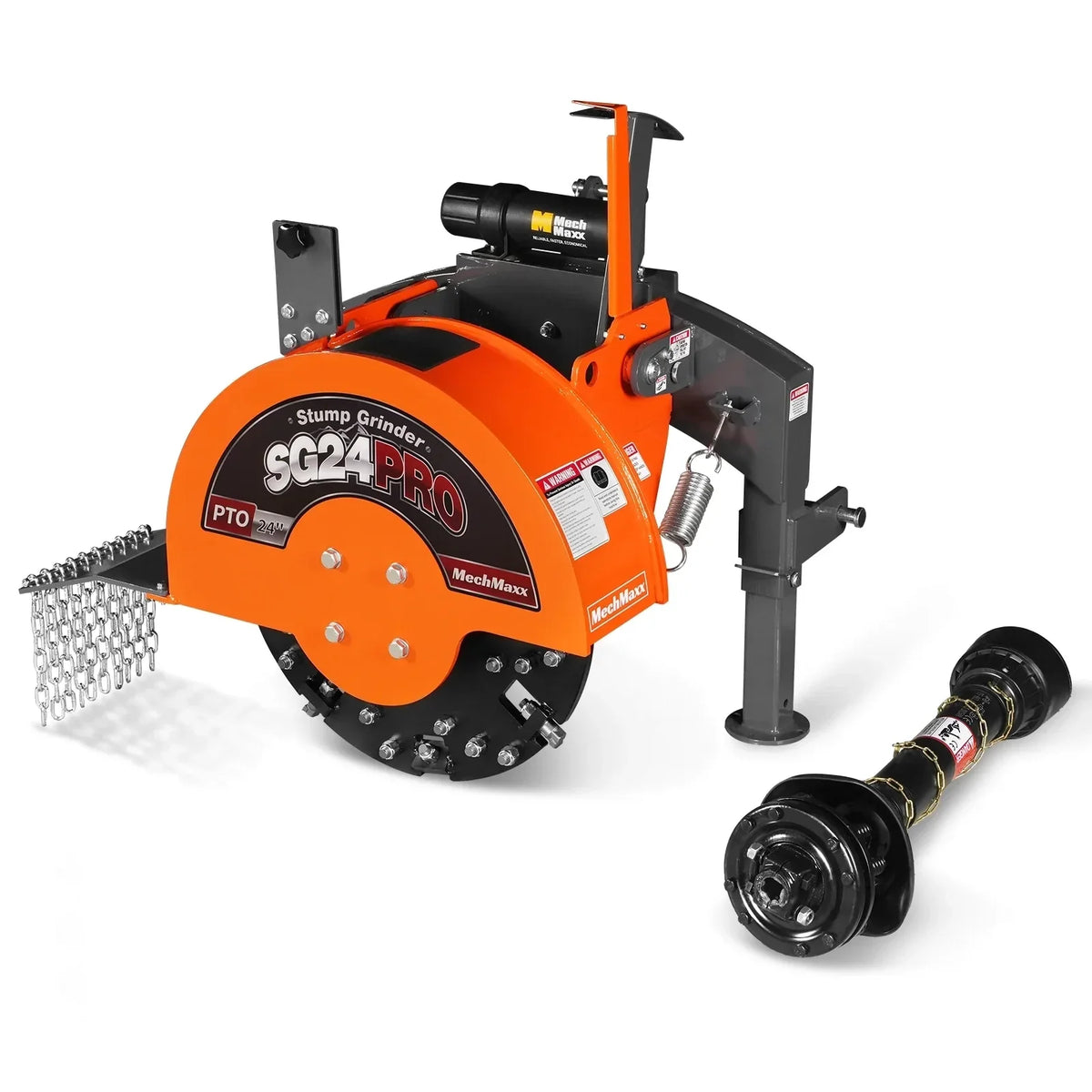 3-Point PTO Stump Grinder with 34 Carbide Teeth, PTO Shaft with Slip Clutch, for 15-45 HP Tractor, SG24PRO