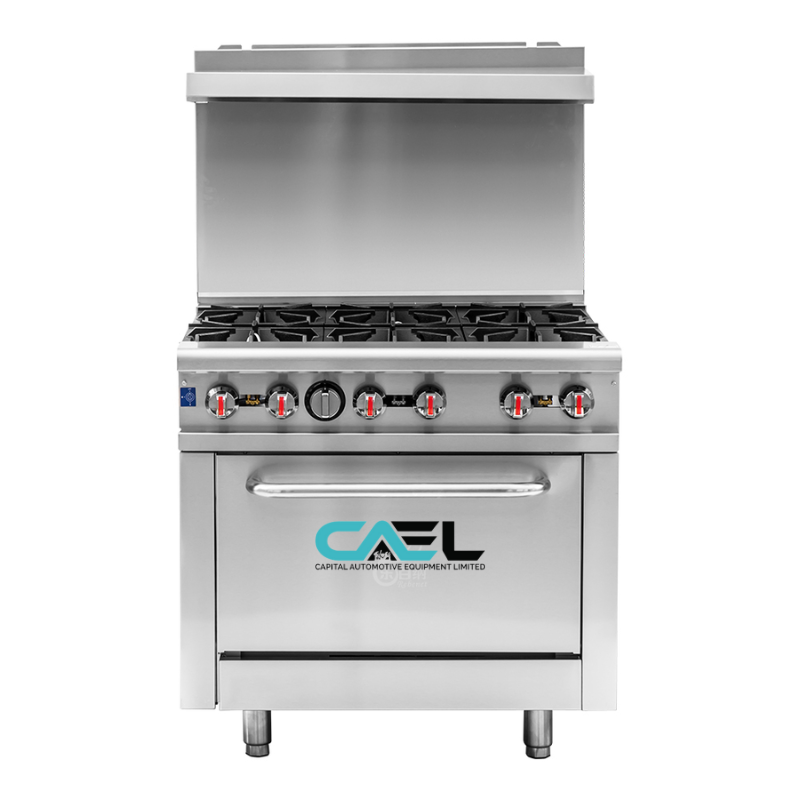 Cuisinière à gaz CAEL RGR36 6 feux avec four – 211 000 BTU/hr