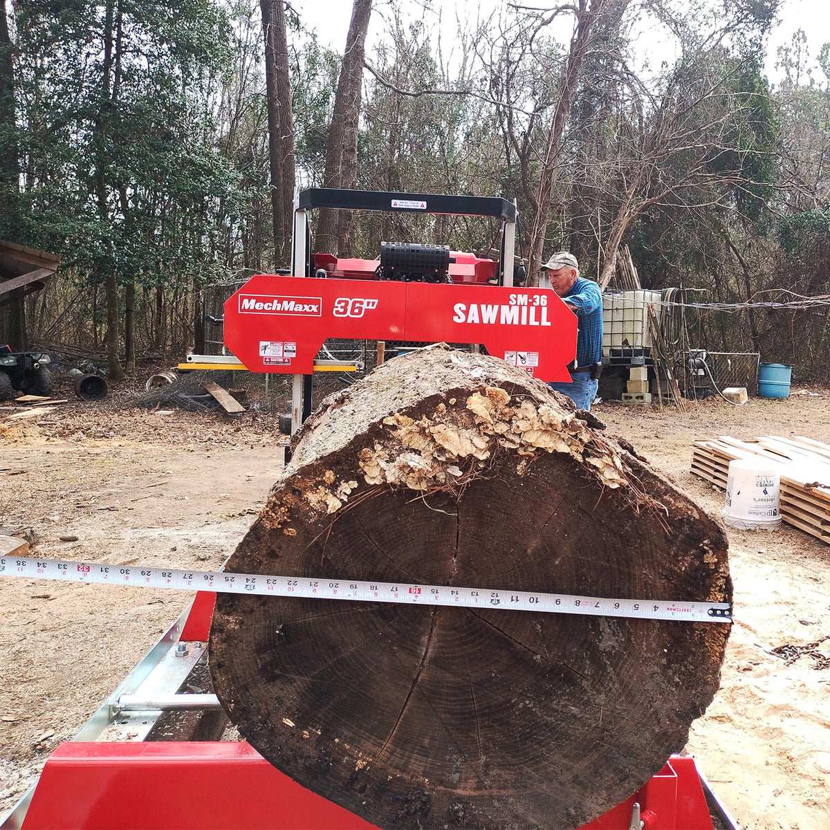 36" MAX Portable Sawmill, 25 HP 750cc ZONSEN V-Twin Engine, 36" Board Width, 20' Track Length, SM-36MAX - view 3