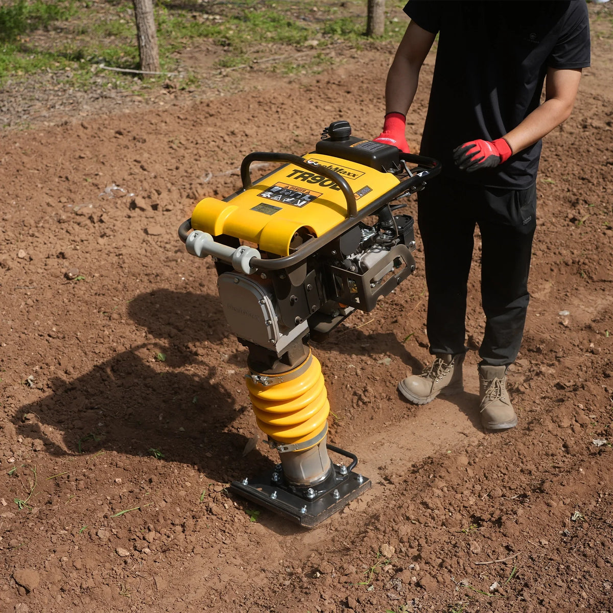 6.5 HP Tamping Rammer with Wheel Kit, 2700 lb Impact Force Jumping Jack Tamper Compactor for Soil, Gravel, Bac - view 3