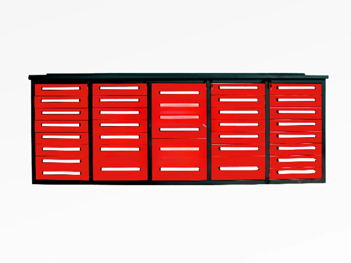 CAEL Tool Box 35D Servante d’atelier multi-tiroirs – 2 870 mm, tiroirs 40 kg