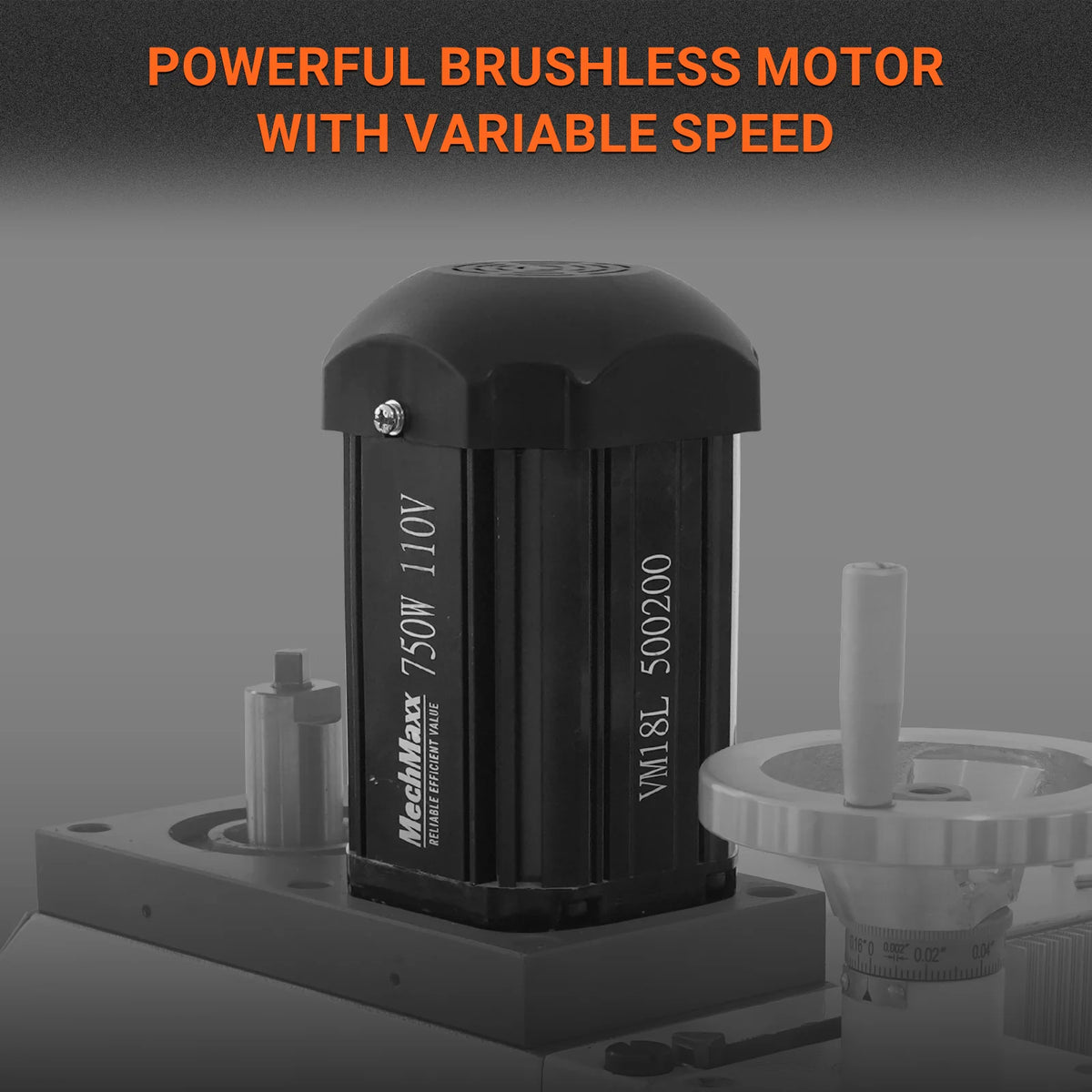 6 x 20 in Benchtop Mill Drill Machine, Variable Speed, R8 Spindle, 1 HP, 110V, Brushless Motor - view 5