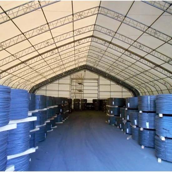 CAEL – Abri de stockage en PVC à double ferme, 70 x 150 ft, faîtage 28 ft