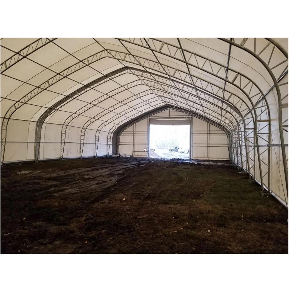 CAEL Peak Double-Truss PVC Storage Shelter – 60 x 150 ft, 25 ft Peak