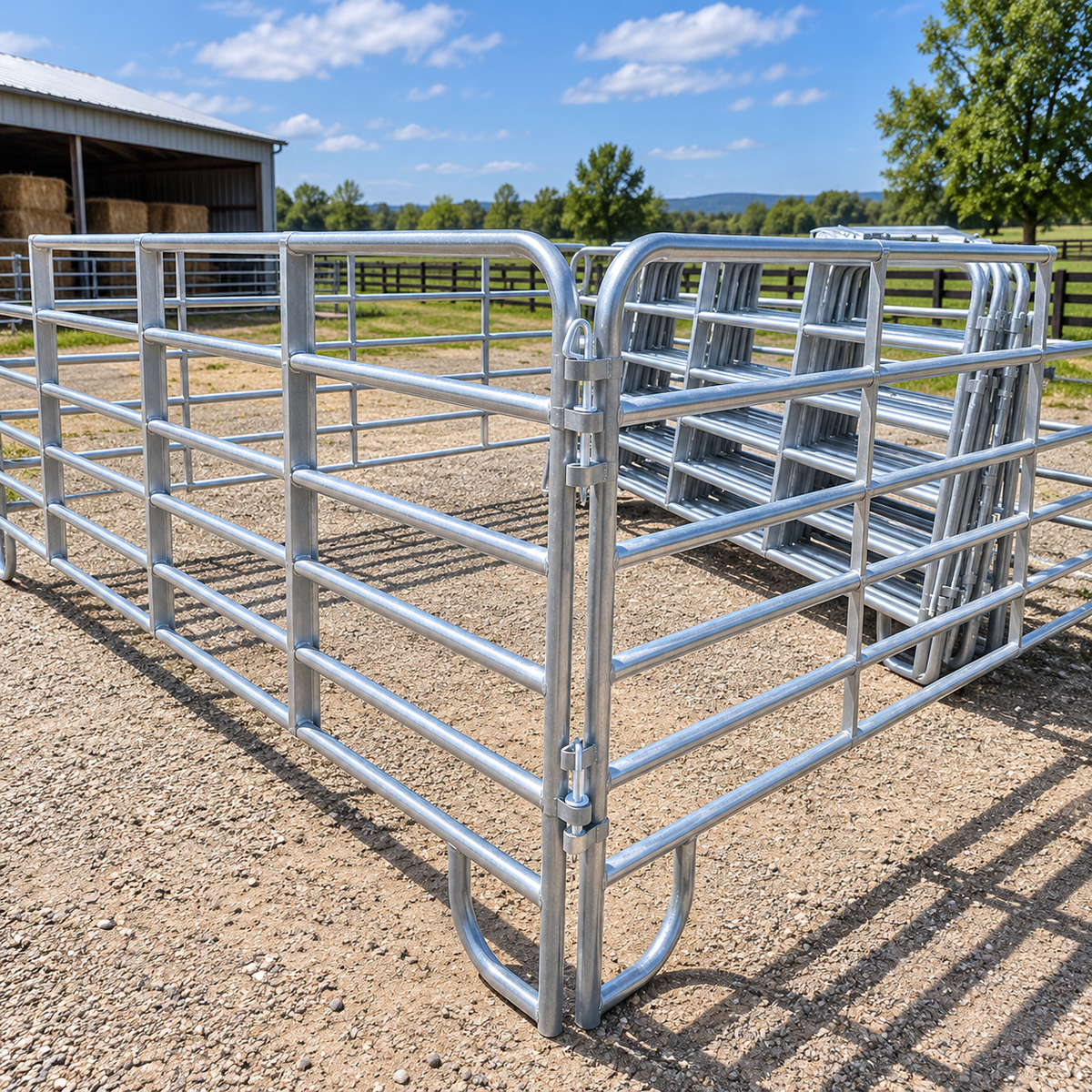 Panneau de corral CAEL Brute – bois traité autoclave et cadre acier