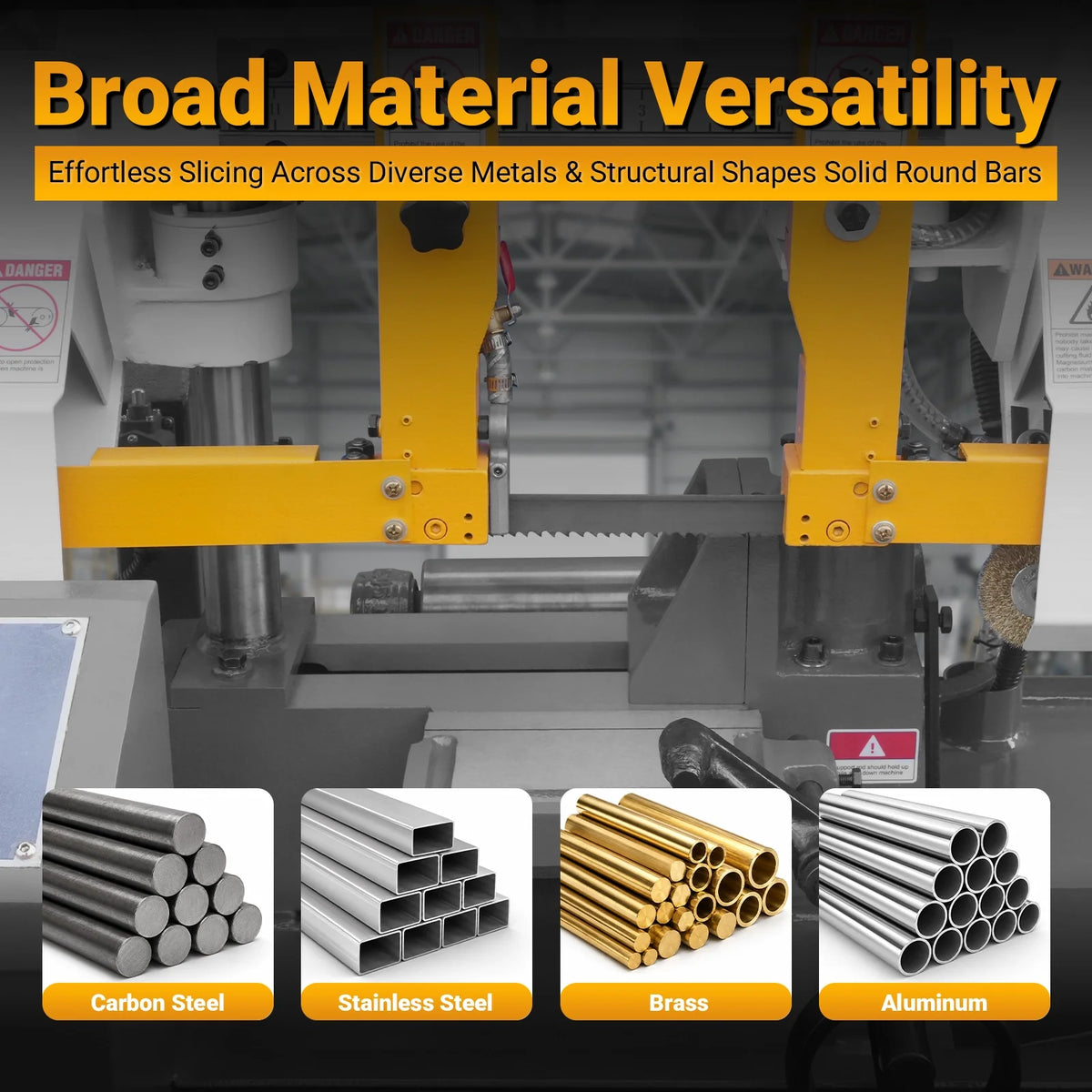 8 in Double Column Horizontal Metal Cutting Band Saw, 7-7/8 x 7-7/8 in Capacity, Hydraulic Feed, Coolant Syste - view 10