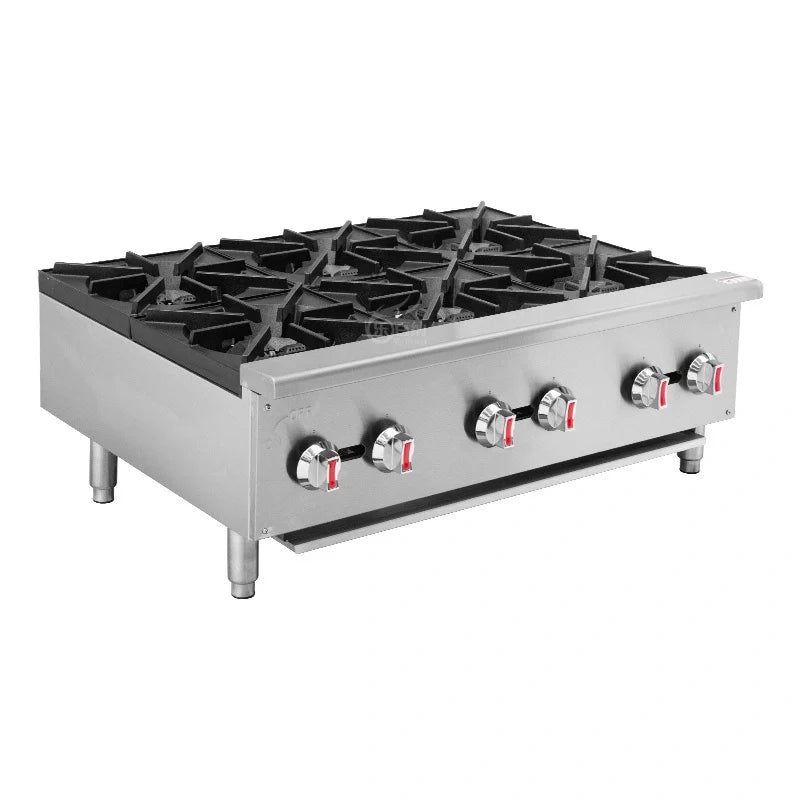 CAEL EHP-6S Cuisinière à gaz de comptoir pro – 6 feux, 150 000 BTU/hr