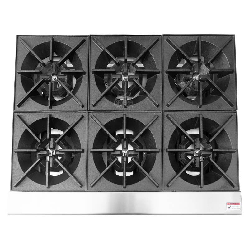 CAEL EHP-6S Cuisinière à gaz de comptoir pro – 6 feux, 150 000 BTU/hr