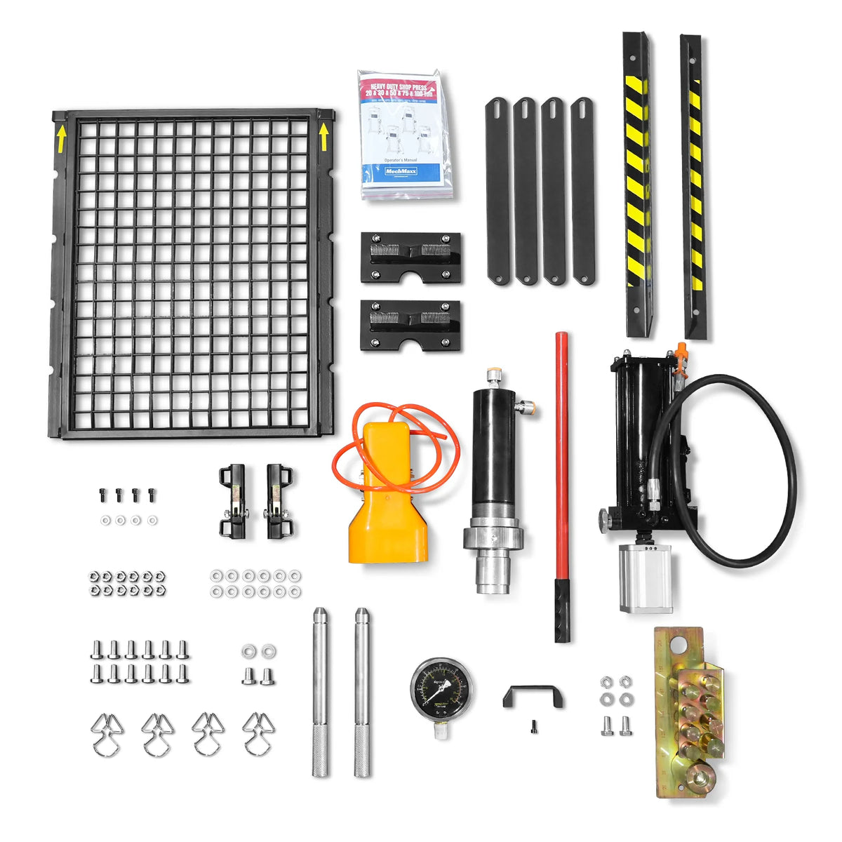 20 Ton H-Frame Air/Hydraulic Shop Press with Press Pin Kit, Fully Welded Steel Frame, Safety Guard, Foot Pedal - view 17