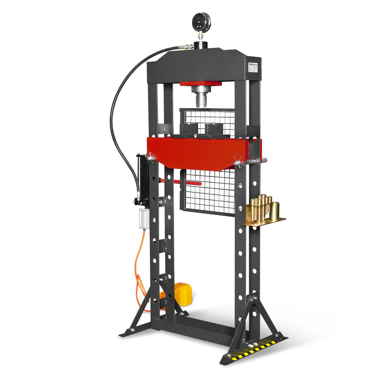 20 Ton H-Frame Air/Hydraulic Shop Press with Press Pin Kit, Fully Welded Steel Frame, Safety Guard, Foot Pedal - view 23