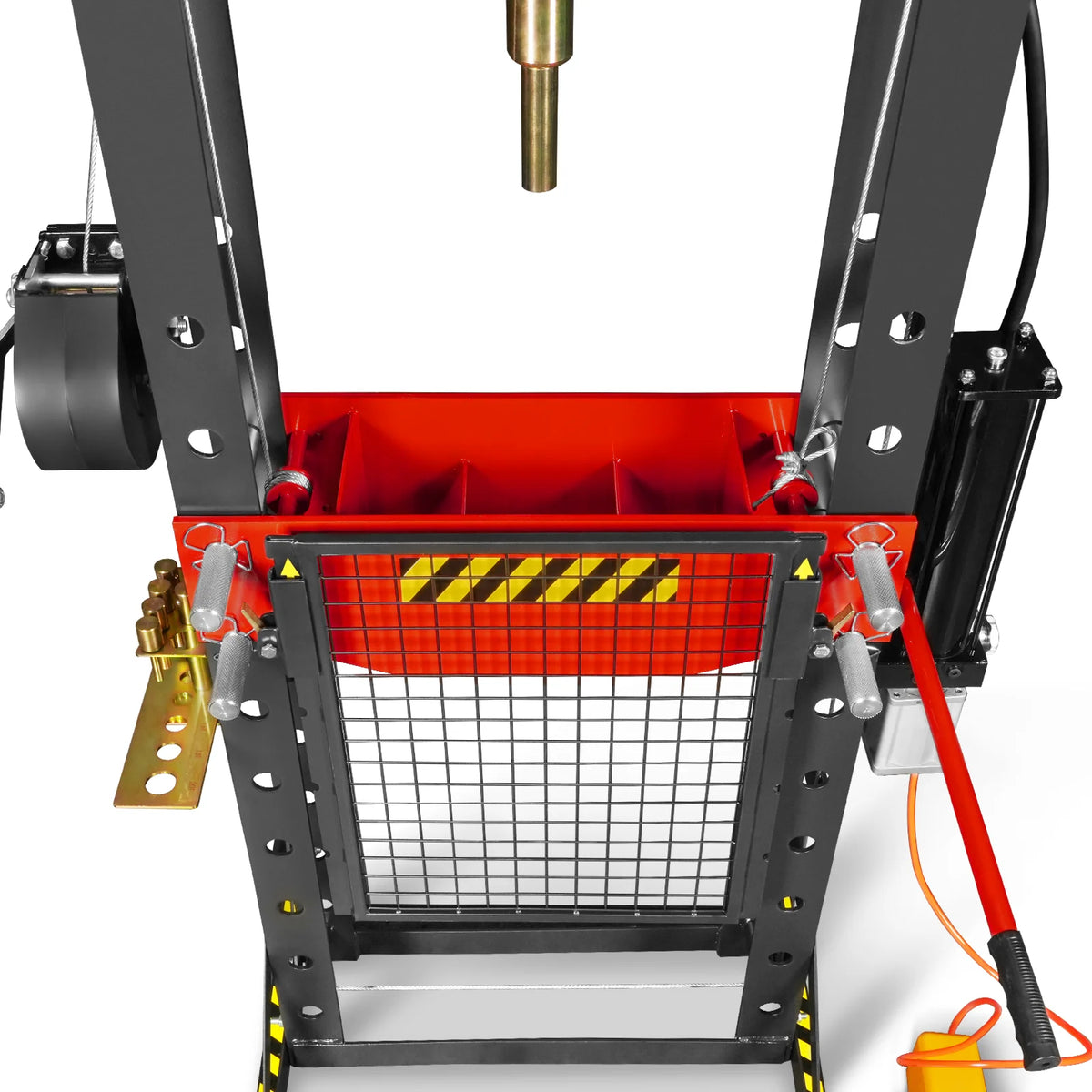 30 Ton H-Frame Air/Hydraulic Shop Press with Hand Winch & Press Pin Kit, Fully Welded Steel Frame, Safety Guar - view 13