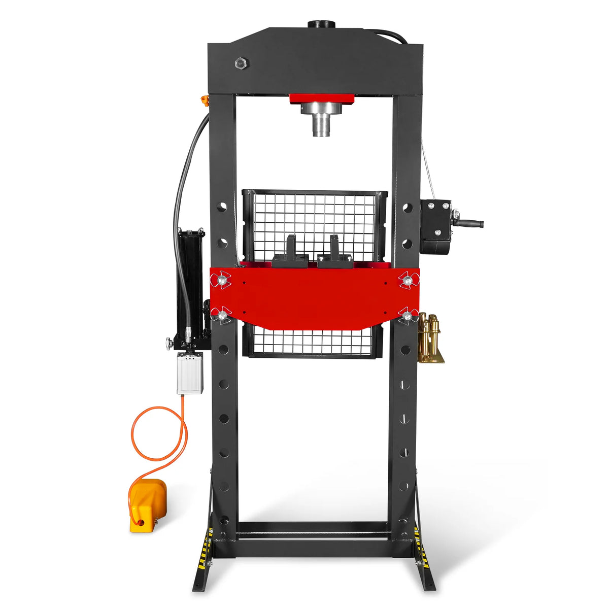 30 Ton H-Frame Air/Hydraulic Shop Press with Hand Winch & Press Pin Kit, Fully Welded Steel Frame, Safety Guar - view 28