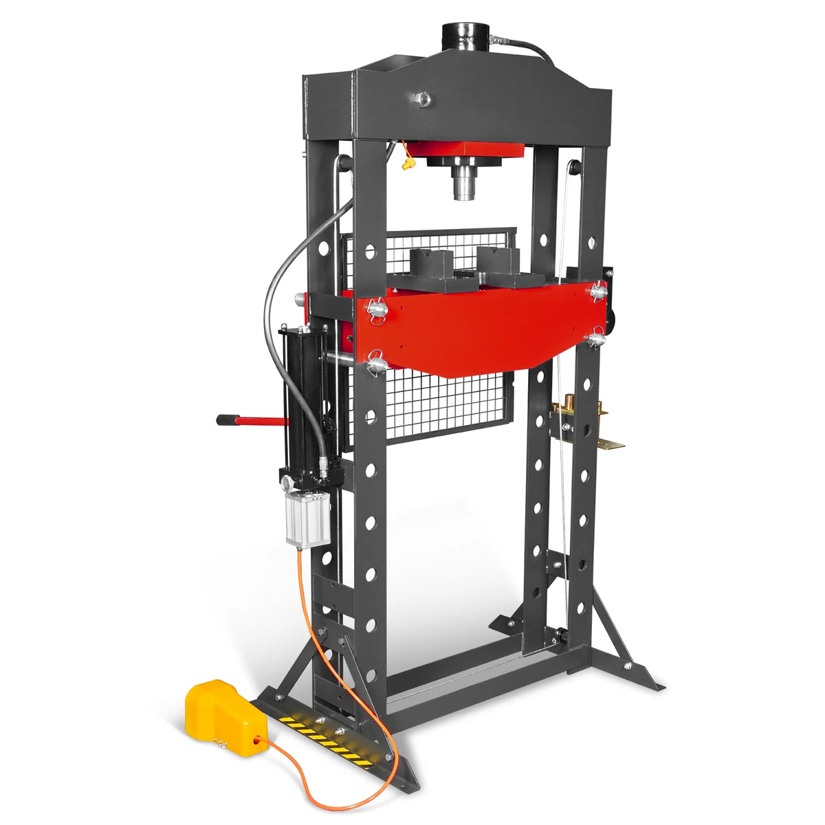 50 Ton H-Frame Air/Hydraulic Shop Press with Hand Winch & Press Pin Kit, Fully Welded Steel Frame, Safety Guar - view 26