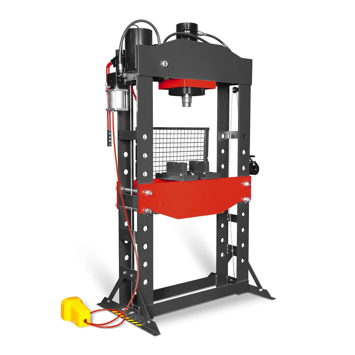 75 Ton H-Frame Air/Hydraulic Shop Press with Hand Winch, Fully Welded Steel Frame, Safety Guard, Foot Pedal Co - view 24