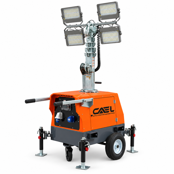 CAEL LTG 750 LED Light Tower – 4 × 150 W, 7.5 m Mast, 110V