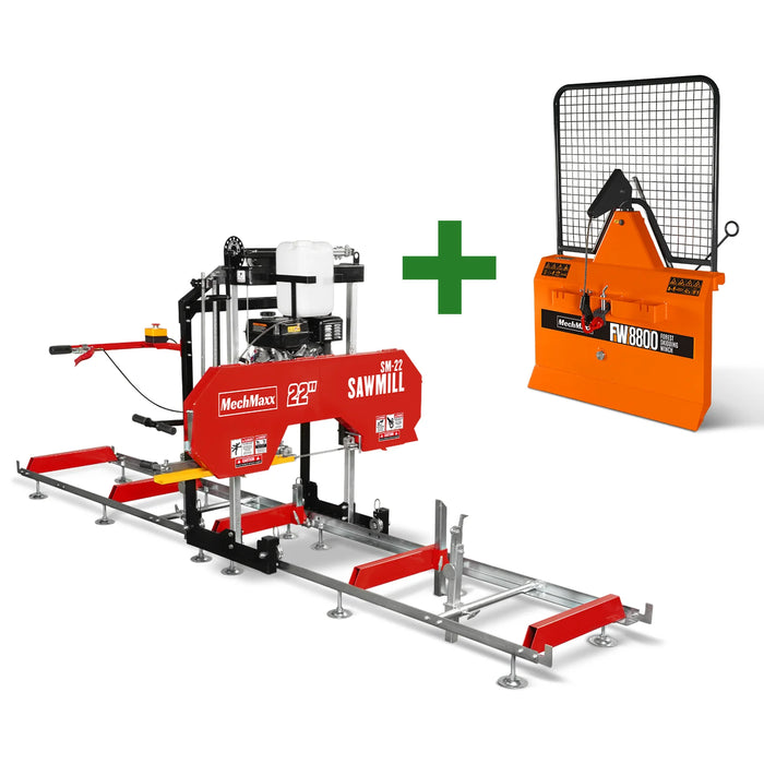 Pack scierie mobile 22" et treuil de débardage forestier, SM22 & FW8800