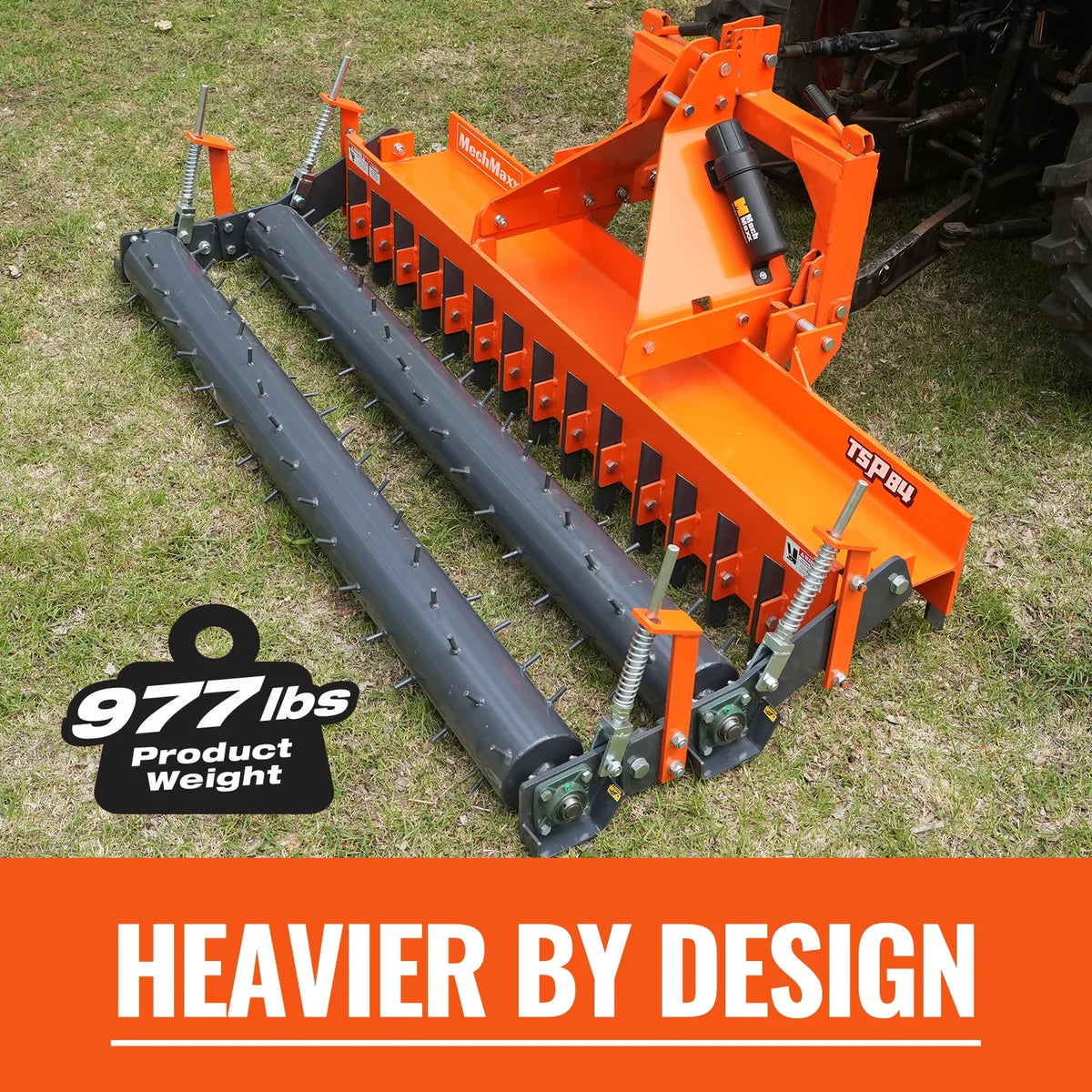 84" Heavy Duty Soil Pulverizer, Double Spiked Roller, 29 Shanks, Category 1 and 2, 3 Point Hitch Tractor Attac - view 3