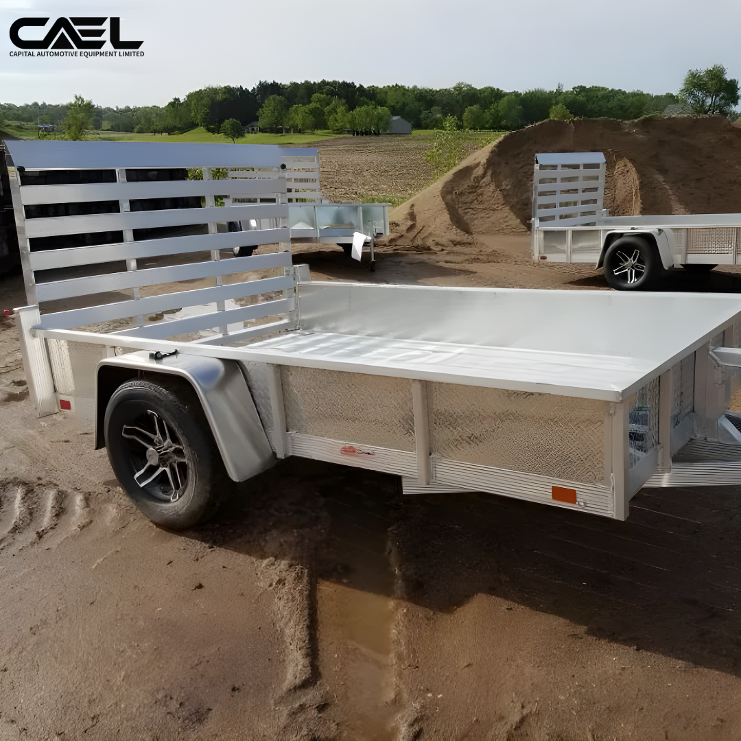 Remorque utilitaire en aluminium CAEL – modèles 8×5, 10×5, 10×6 et 12×6