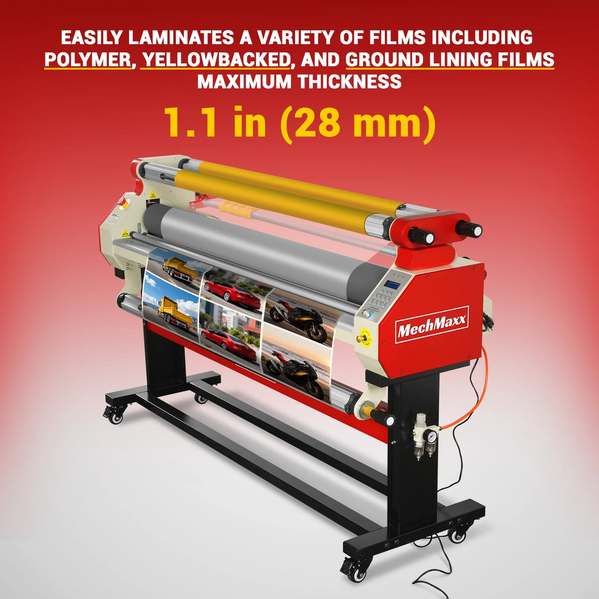 65 in Wide Format Pneumatic Laminator, 4 Trimmers, 40 ft/min, Infrared Heating, 1700-B1RED (Air Compressor Not - view 4