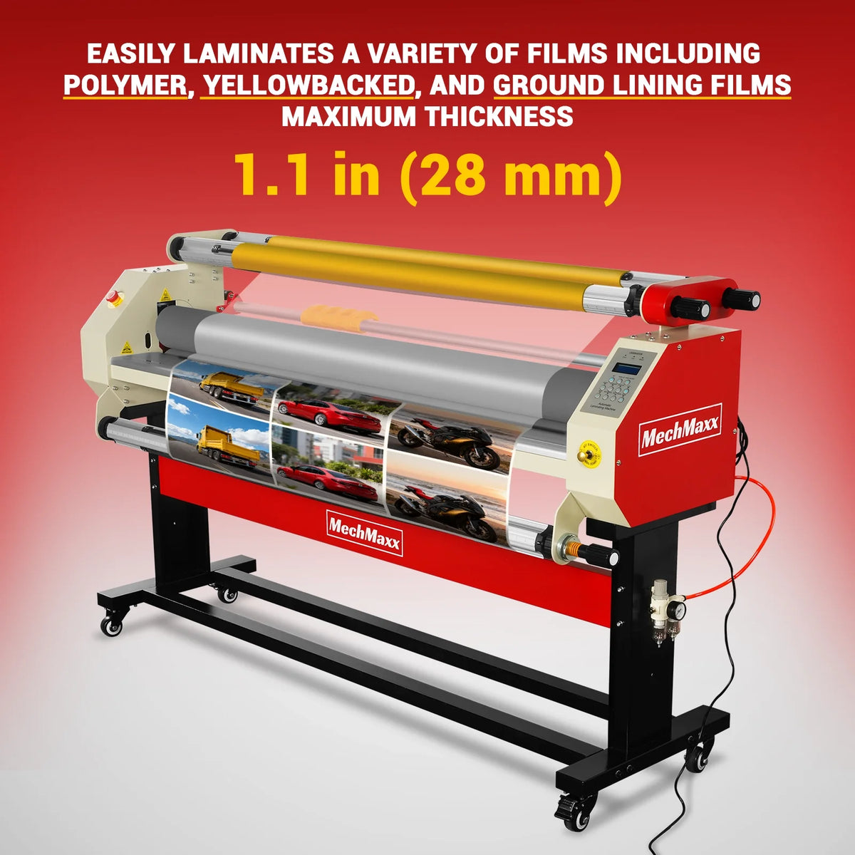 65 in Wide Format Pneumatic Laminator, 4 Trimmers, 40 ft/min, Infrared Heating, 1700-B2RED (Air Compressor Not - view 4