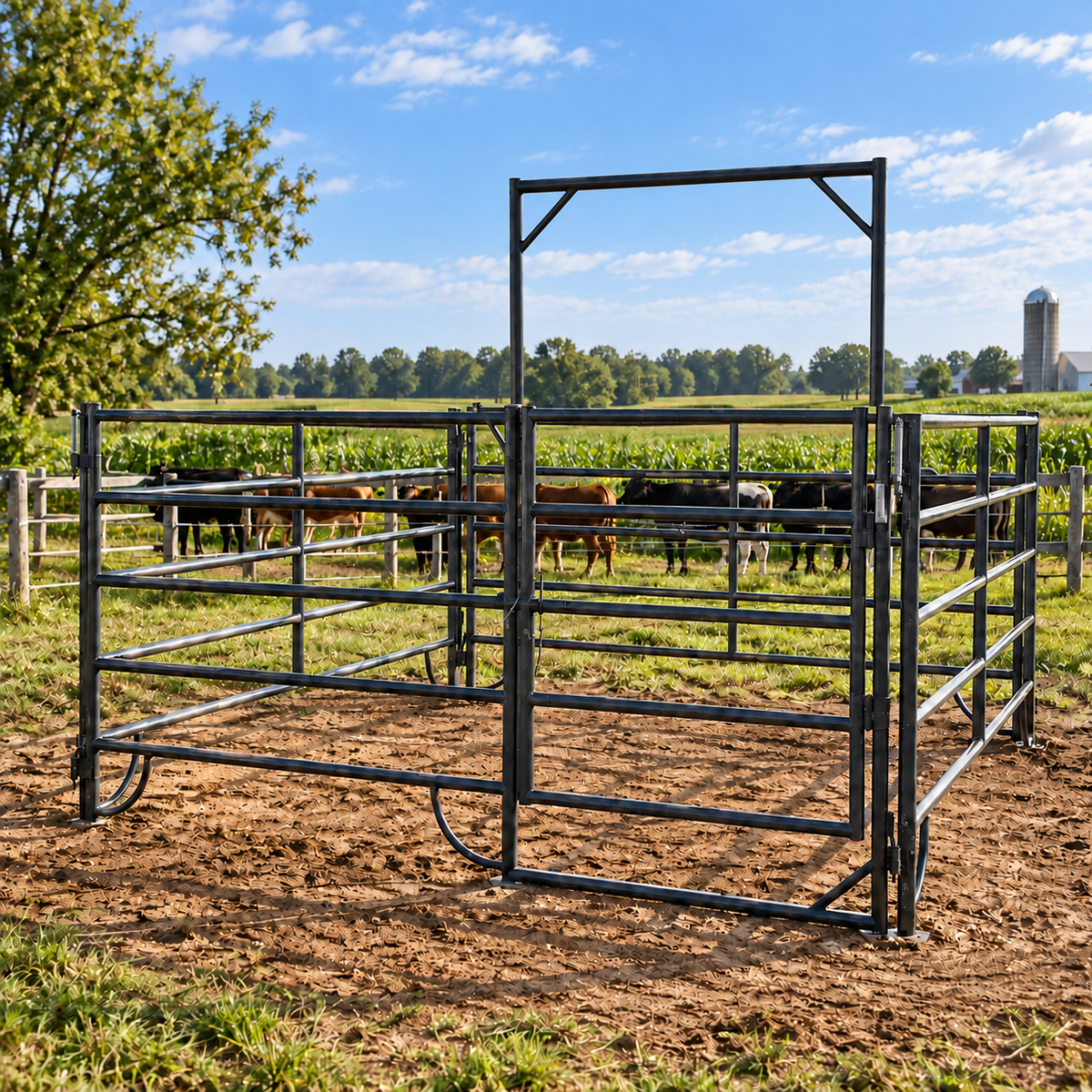 Panneau de corral CAEL Brute – bois traité autoclave et cadre acier