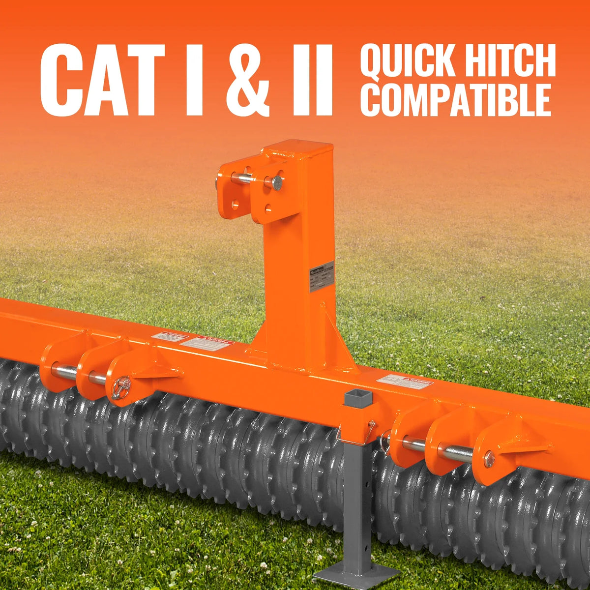 72" Cultipacker with 32 Ductile Iron Wheels, Scraper Bar Included, Category 1 and 2, 3 Point Hitch Tractor Att - view 6