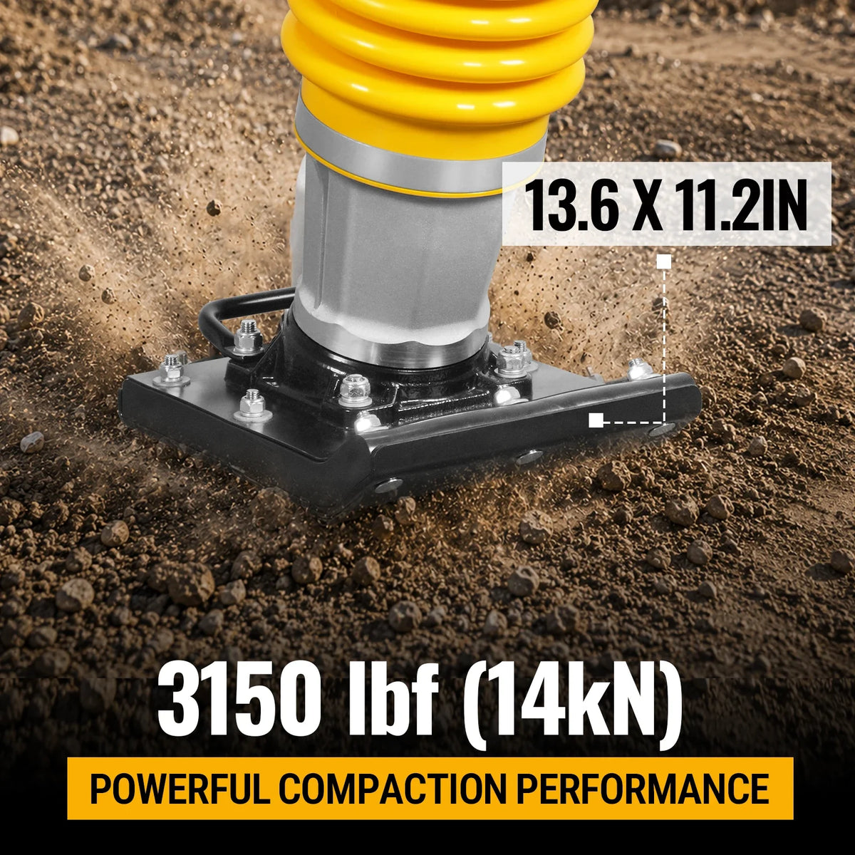 Honda GXR120 Tamping Rammer with Wheel Kit, 3150 lb Impact Force Jumping Jack Tamper Compactor for Soil, Grave - view 3