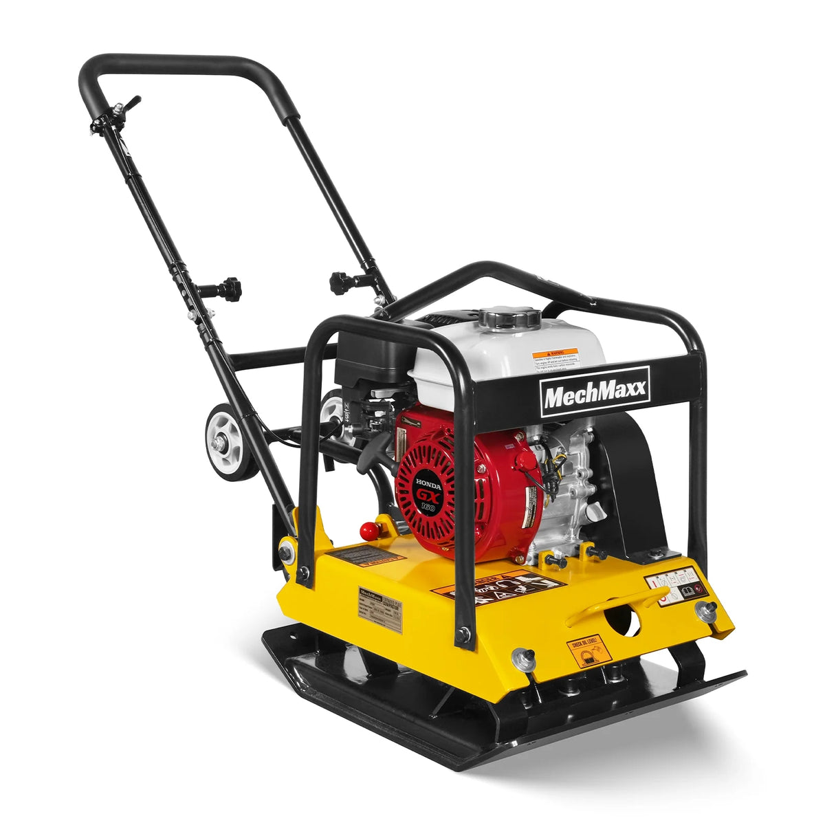 Honda GX160 Vibratory Plate Compactor with Wheel Kit, 3600 lb Centrifugal Force for Soil, Gravel, Asphalt and 