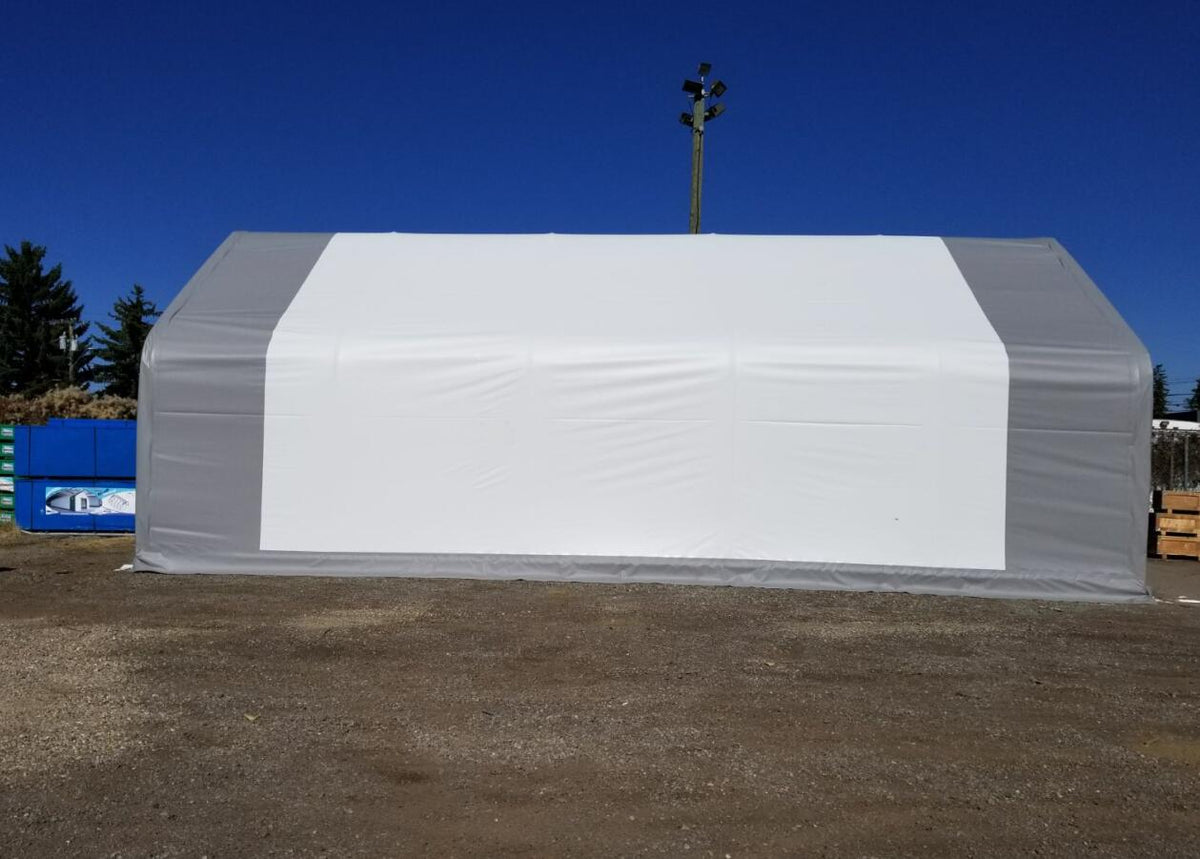 CAEL – Abri de stockage en PVC à double ferme, 60 x 120 ft, faîtage 25 ft