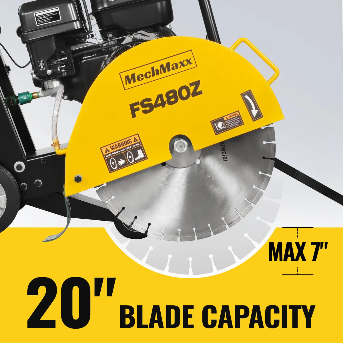 15 HP Walk-Behind Concrete Floor Saw, 20 in Blade, 7 in Cutting Depth, FS480Z - view 3