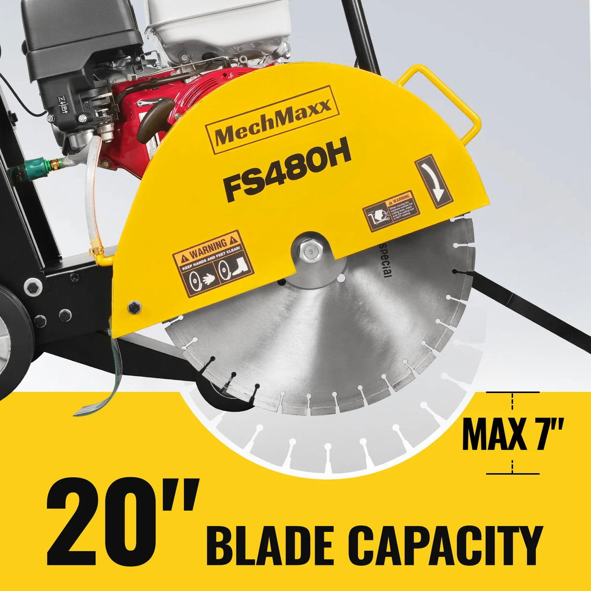 Honda GX390 Walk-Behind Concrete Floor Saw, 20 in Blade, 7 in Cutting Depth, FS480H - view 4