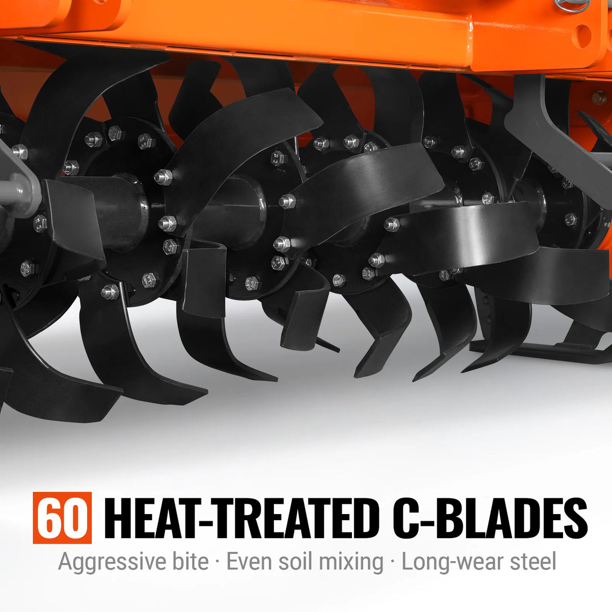 90 in Heavy Duty Rotary Tiller, 3 Point Hitch Cat.2, Gear Drive, PTO Shaft Included with Slip Clutch, 50-90 HP - view 11