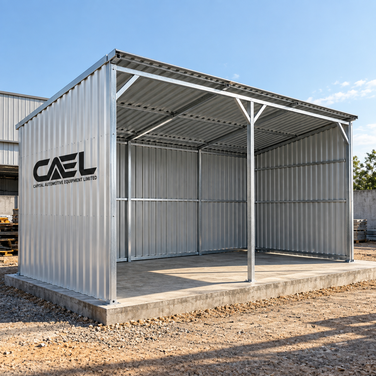 CAEL Weideunterstand verzinkt 19' x 12' x 10' – offene Front, Kufenrahmen