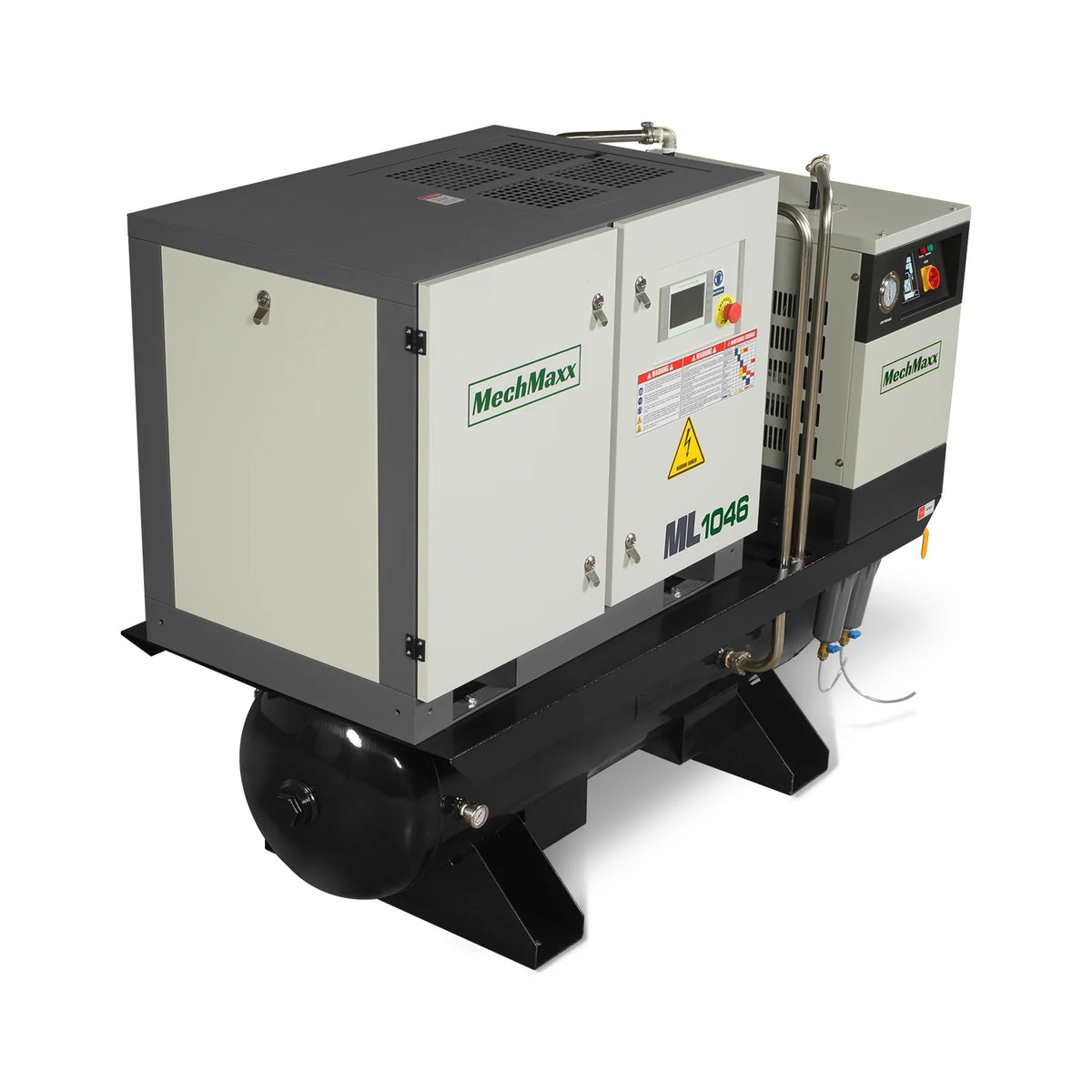 10HP Combined Rotary Screw Air Compressor with Dryer & 66-Gal ASME Tank | 32 CFM, 116 PSI, 460V 3-Phase - Indu - view 11