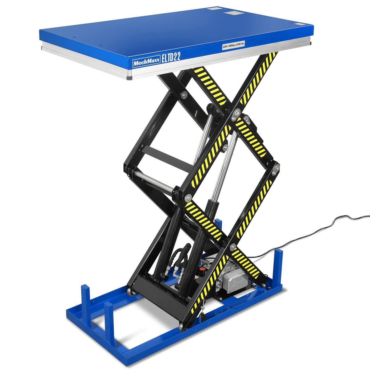 Wireless Remote Control Double Scissor Electric Hydraulic Lift Table, 2200lb Capacity, 51.2" x 32.3" Platform, - view 4