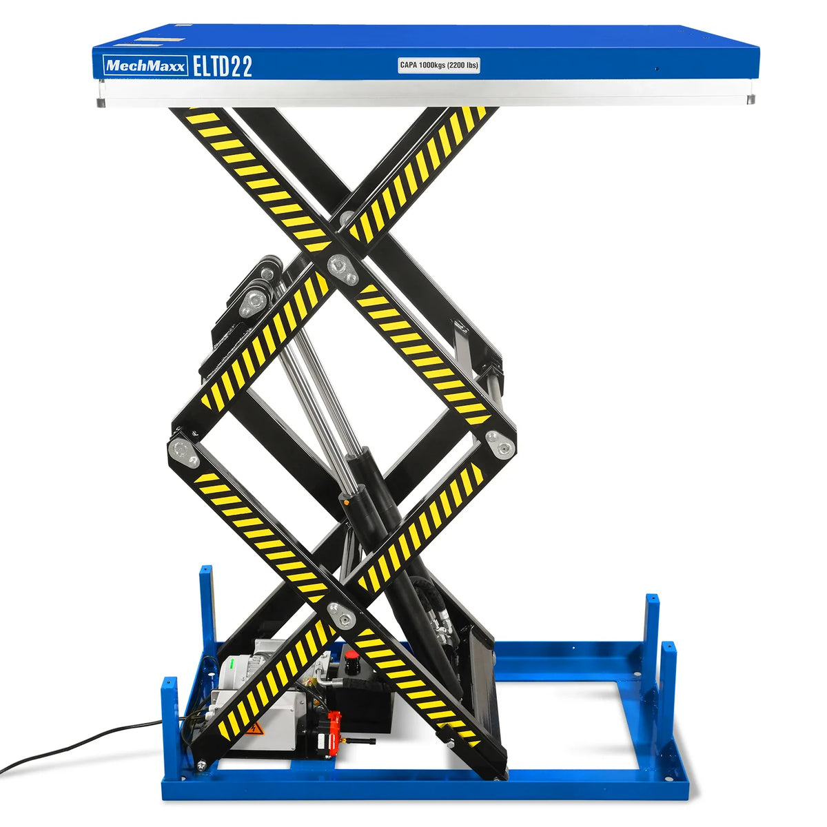 Wireless Remote Control Double Scissor Electric Hydraulic Lift Table, 2200lb Capacity, 51.2" x 32.3" Platform,