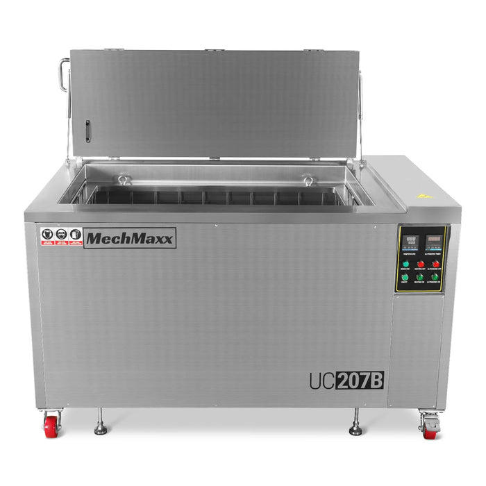 Laveuse industrielle à ultrasons pour pièces, usage intensif, 207 gal / 785L, 28kHz, 96 transducteurs, cuve SS304, chauffage 22kW, alimentation triphasée 208–240V