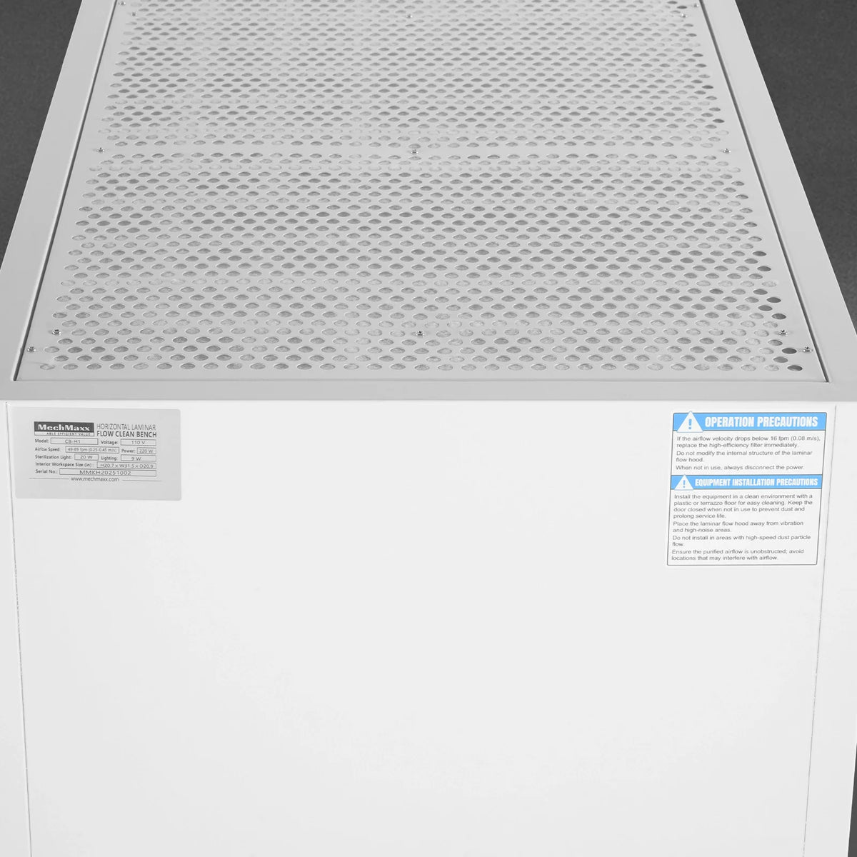 33.9" Wide CB-H1 Horizontal Laminar Flow Clean Bench with HEPA Filtration & UV Sterilization | ISO Class 5 - view 15