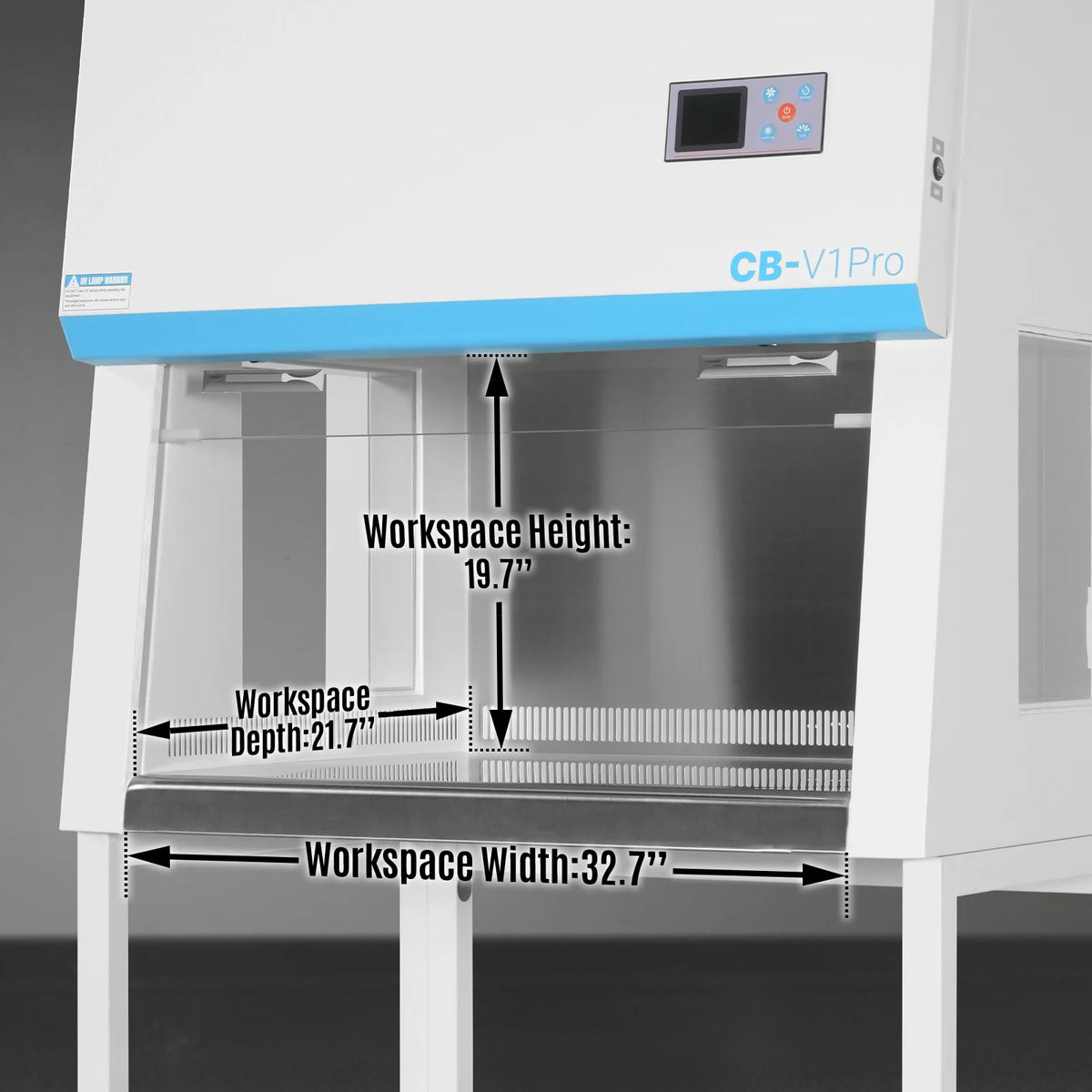 39" Wide CB-V1Pro Vertical Laminar Flow Clean Bench with HEPA Filtration & UV Sterilization | ISO Class 5 - view 3