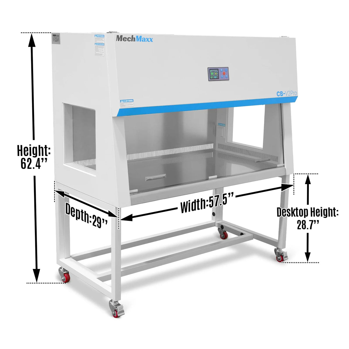 57.5" Wide CB-V2Pro Vertical Laminar Flow Clean Bench with HEPA Filtration & UV Sterilization | ISO Class 5 - view 2