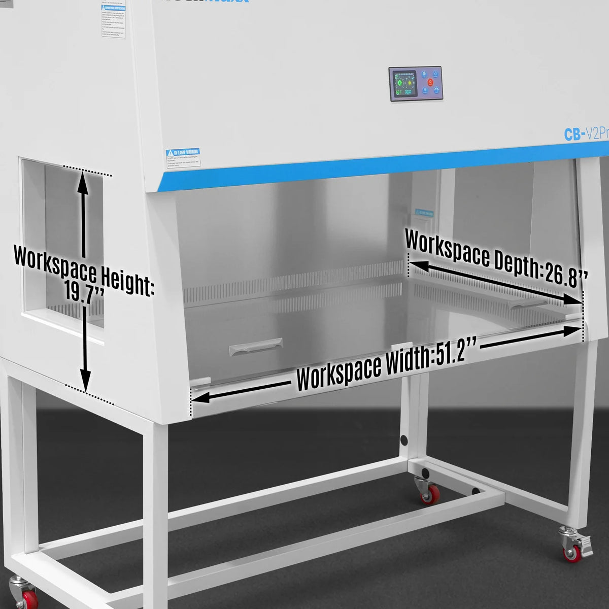 57.5" Wide CB-V2Pro Vertical Laminar Flow Clean Bench with HEPA Filtration & UV Sterilization | ISO Class 5 - view 3